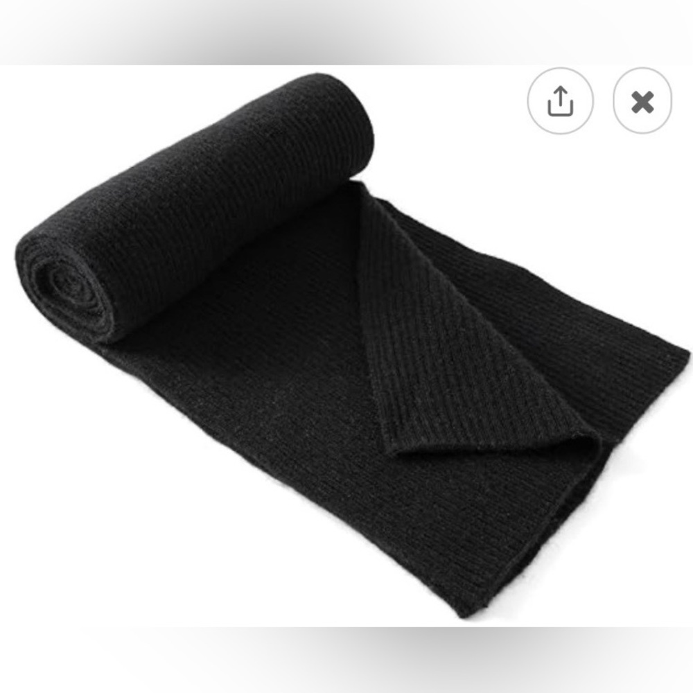 Lallier Unisex Classic Black Cashmere Wool Scarf